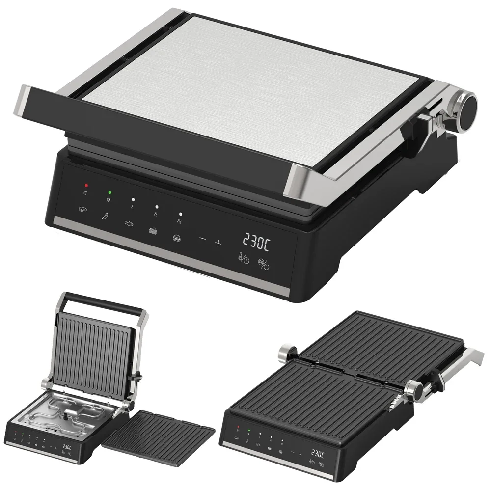 

-4 Slice Detachable Smart Sandwich Maker Panini Press Grill Electric Smokeless Grill Griddle Digital Contact Grill