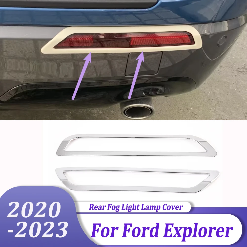

Rear Fog Light Lamp Cover Tail Foglamp Foglight Trim Chrome Car Exterior Accessories For Ford Explorer 2020 2021 2022 2023