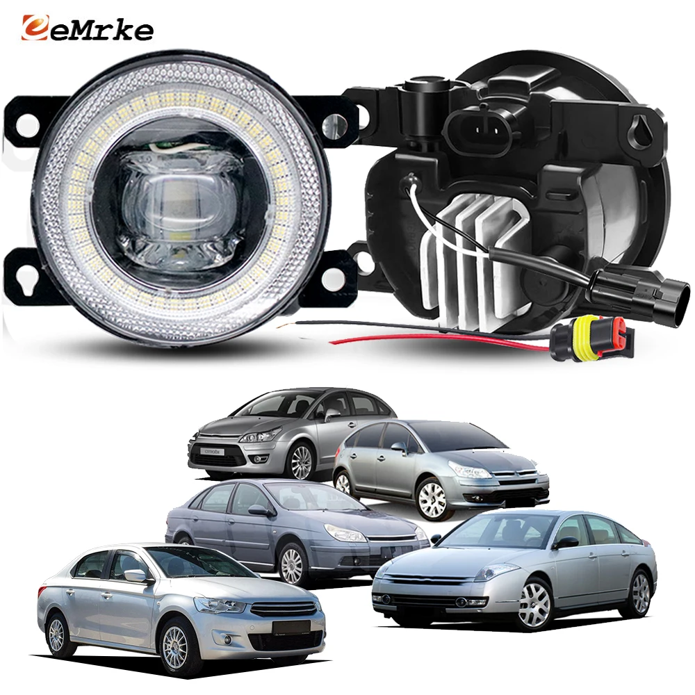 

Противотуманные фары 30 Вт для Citroen C4 I C5 DC/DE Facelift 04-07 C6 05-12 C-Elysee, обновленные светодиодные фары с диафрагмой «ангельский глаз», аксессуары