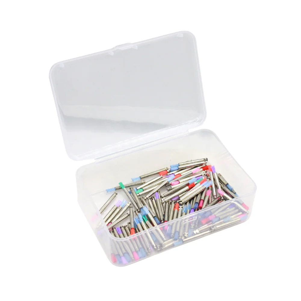 AG 100pcs Dental Lab Nylon Latch Small Flat Polishing Polisher Prophylaxis Brushes Disposable Dental Care Brush Head