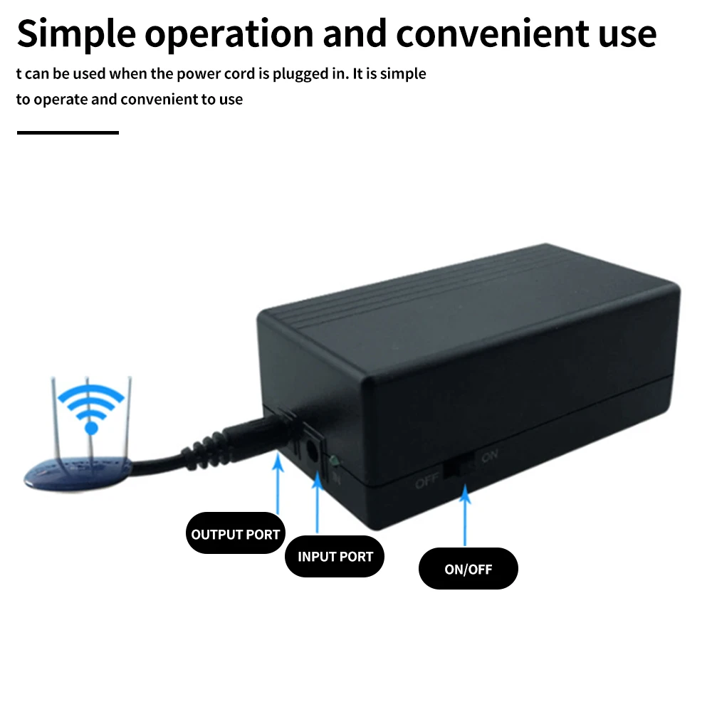 

12V 2A 57.72W Multipurpose Mini UPS DC Battery Backup Security Standby Power Power Supply Uninterruptible Power Supply Smart