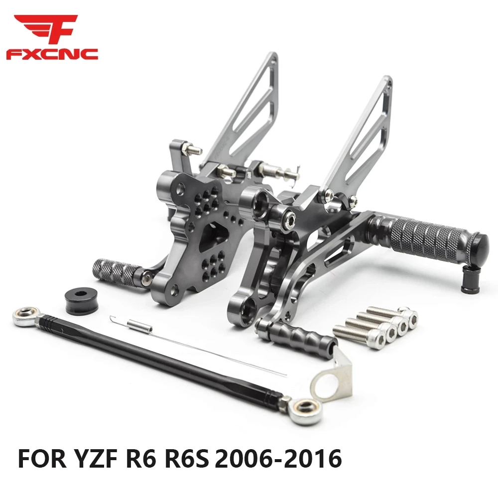 For YAMAHA R6 R6S 2006-2020 CNC Adjustable Rear Set Rearsets Footrest Foot Rest Footpeg 2006 2007 2008 2009 2010 2011 2012