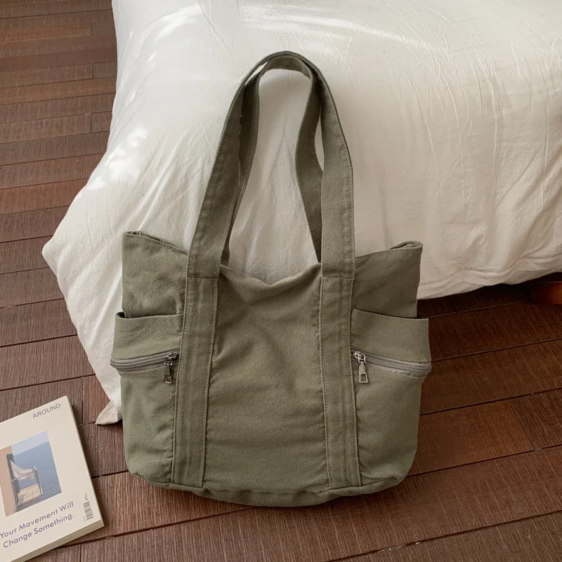 

New Large Capacity Canvas Shoulder Bag for Women Casual Lazy Commuter Handle Bag Comfortable and Versatile Texture Storage Bags
