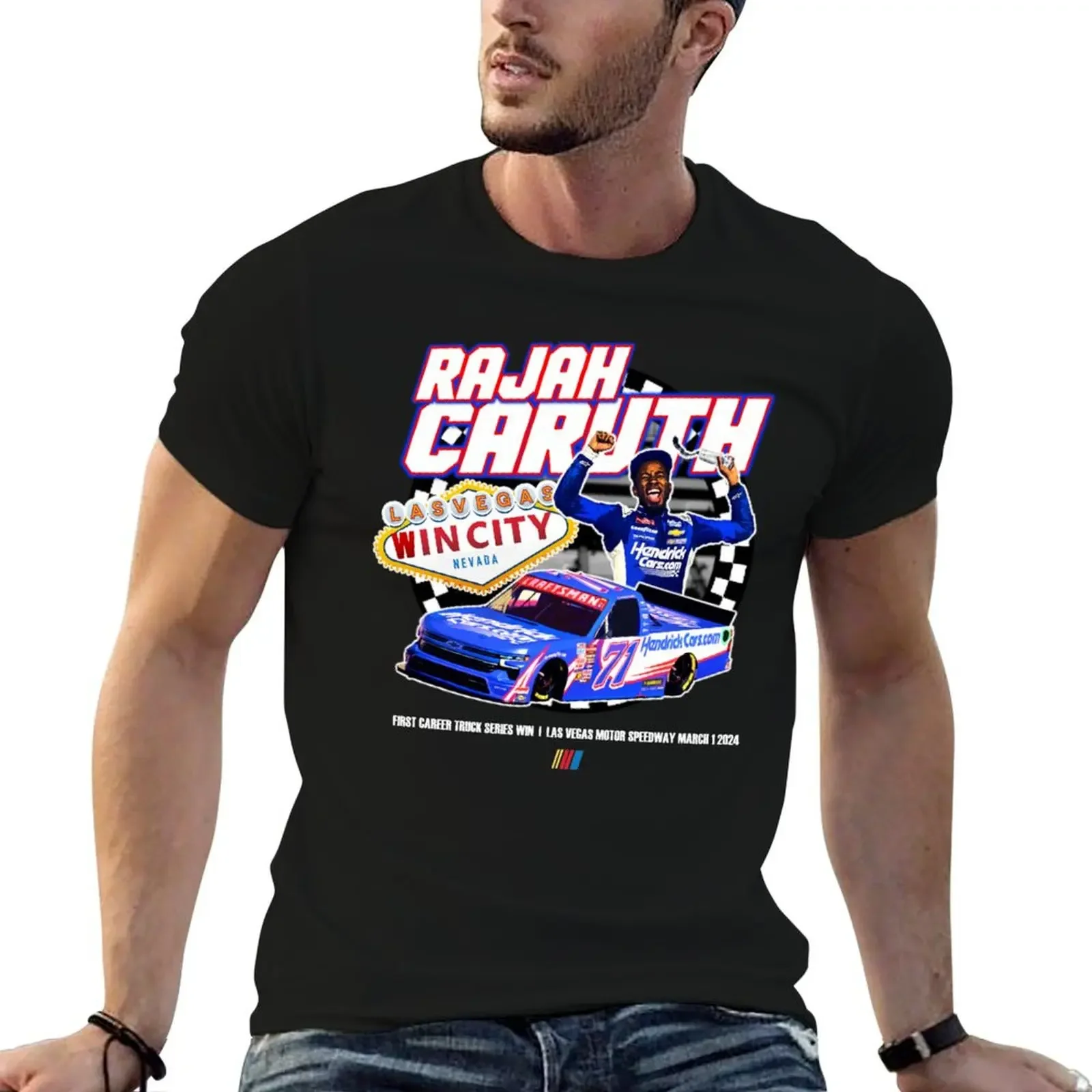 

Rajah in the Caruth 71 Truck Las Vegas Win Racing Graphic T-Shirt kawaii clothes baggy shirts oversizeds mens clothing