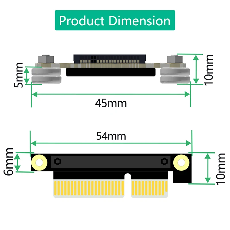 마그네틱 패드 익스텐션 케이블 확장 보드, M.2 NVME 키 M-PCI 익스프레스 X4, 2230 2242 2260 2280 M2 NVME SSD 지원, 10cm