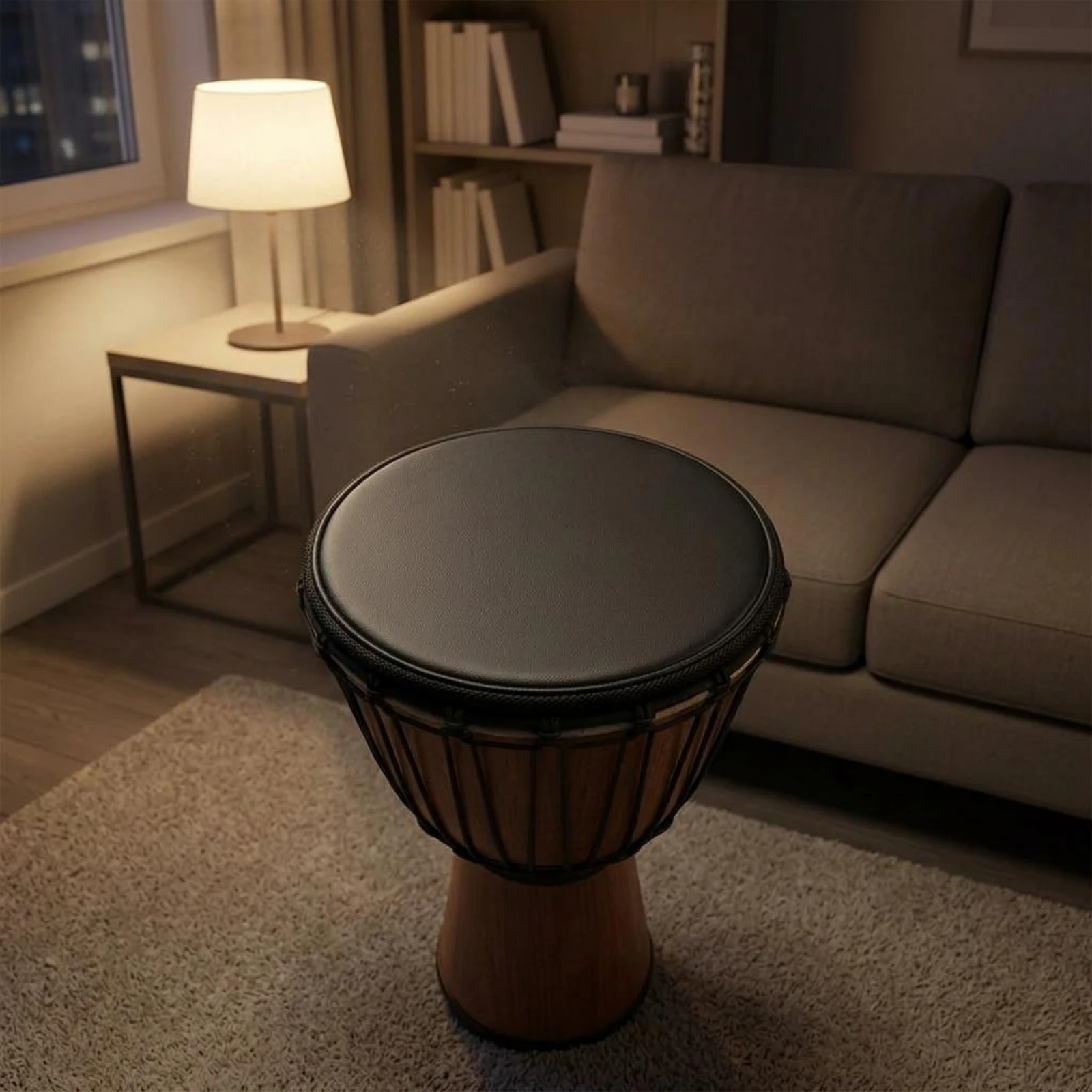 

Noise-Reducing Drum Cover Noise-Reducing Padded Drum Cap Djembe Cover Mesh Side Musical Instrument Part Drawstring