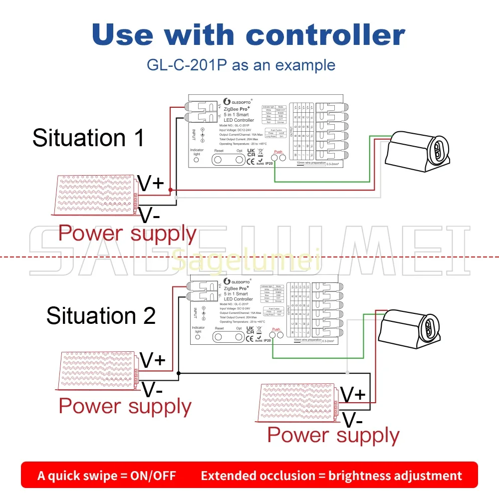 

GL-C-015WL A45U ESP32 WLED LED Controller LED Strip Light Dynamic Lighting IR Switch Sensor Gesture-Aware Trigger WS2811 SK6812