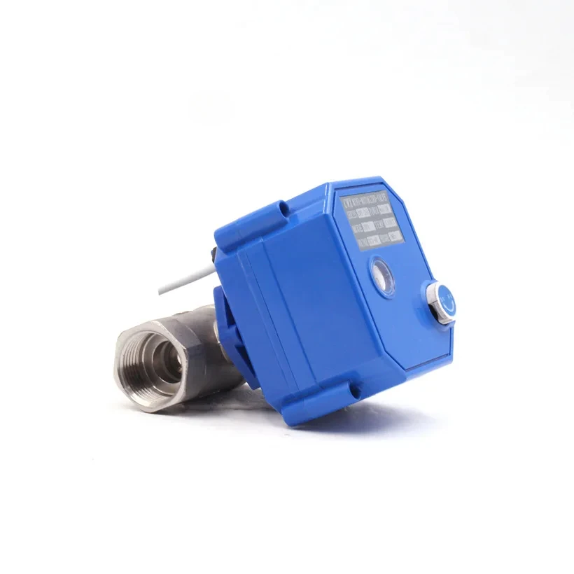 Vanne à boisseau sphérique électrique à deux voies avec fonction de conduite manuelle, vanne motorisée en acier inoxydable, 5V, 12V, 24V, 220V, Chr15, Chr20, Chr25, Chr32