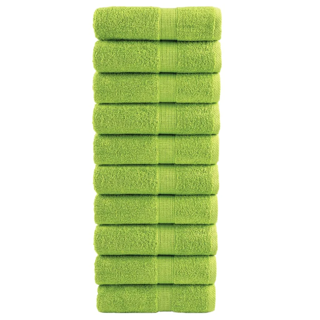 SOLUND Premium Handtücher 10 Stück Apfelgrün 30x30 cm 600 g/m² Einfarbige Handtuchsets Heim-Badetücher Weich Dick Saugfähig