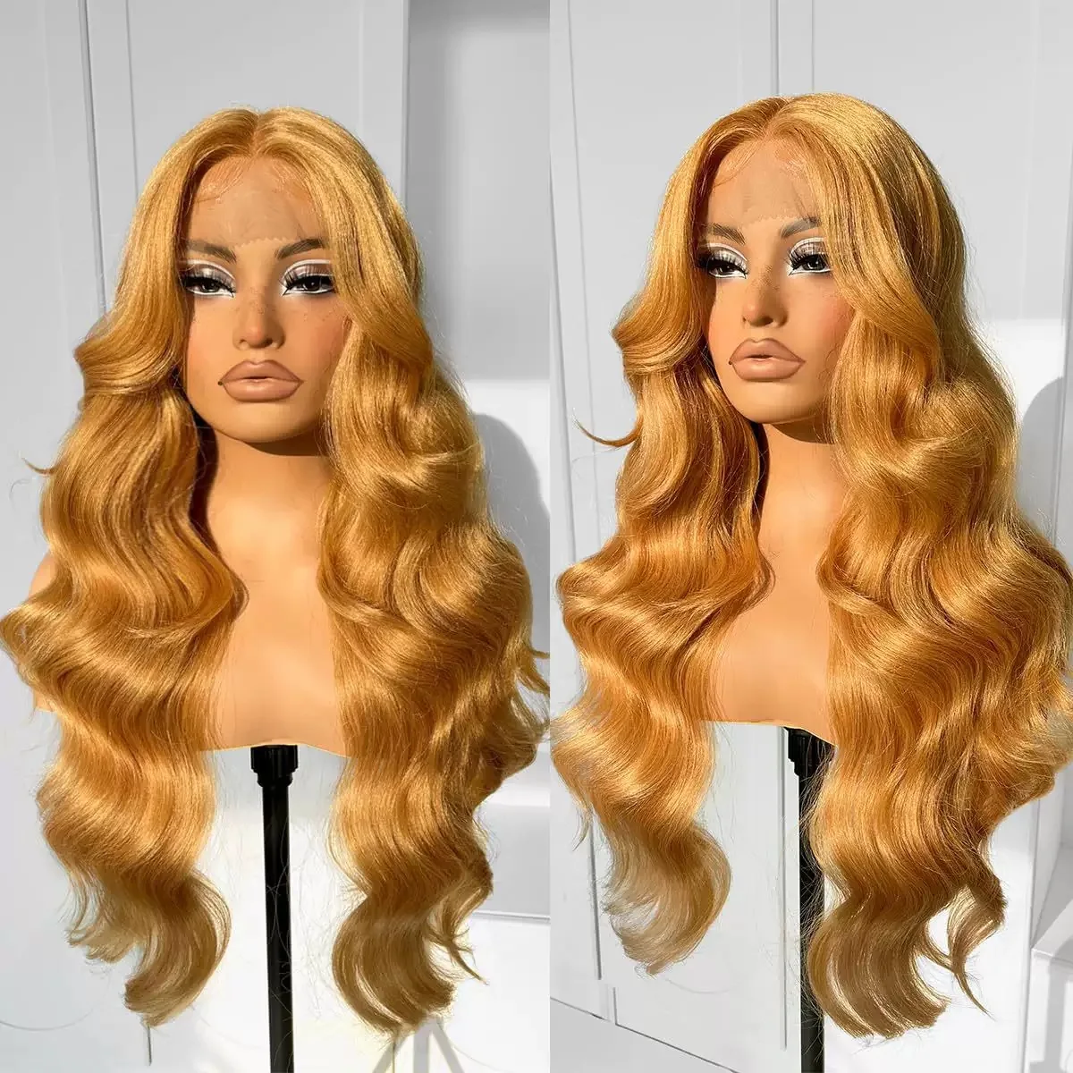 

2026 Lace Front Synthetic Wig for Women Long Wavy Middle Part Golden Blonde Heat Resistant Multiple Colors Daily Party Wig