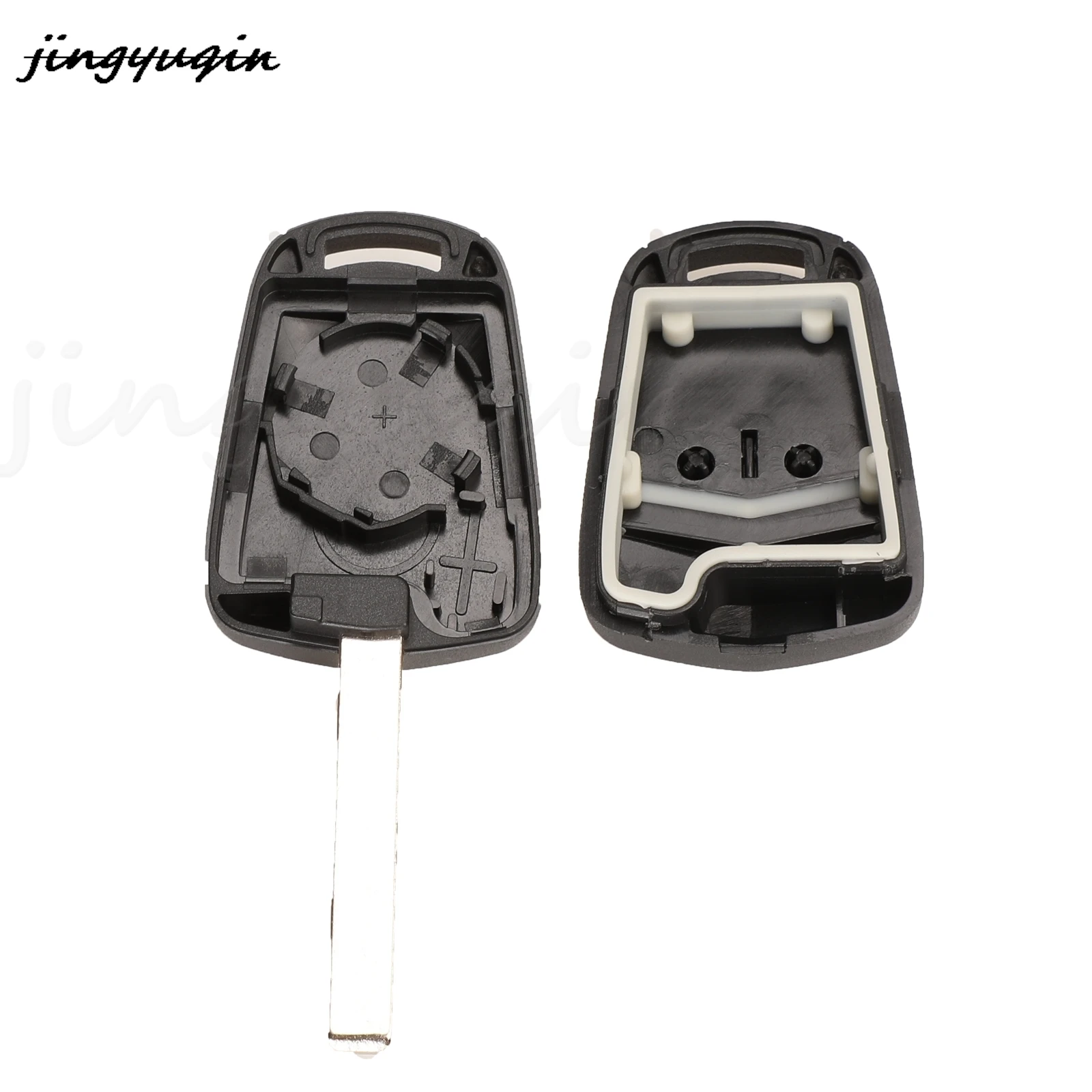 Jingyuqin-carcasa de repuesto para llave de coche, 2 botones, mando a distancia, Fob, para Opel Corsa, Astra H, Corsa D, Zafira B, Meriva