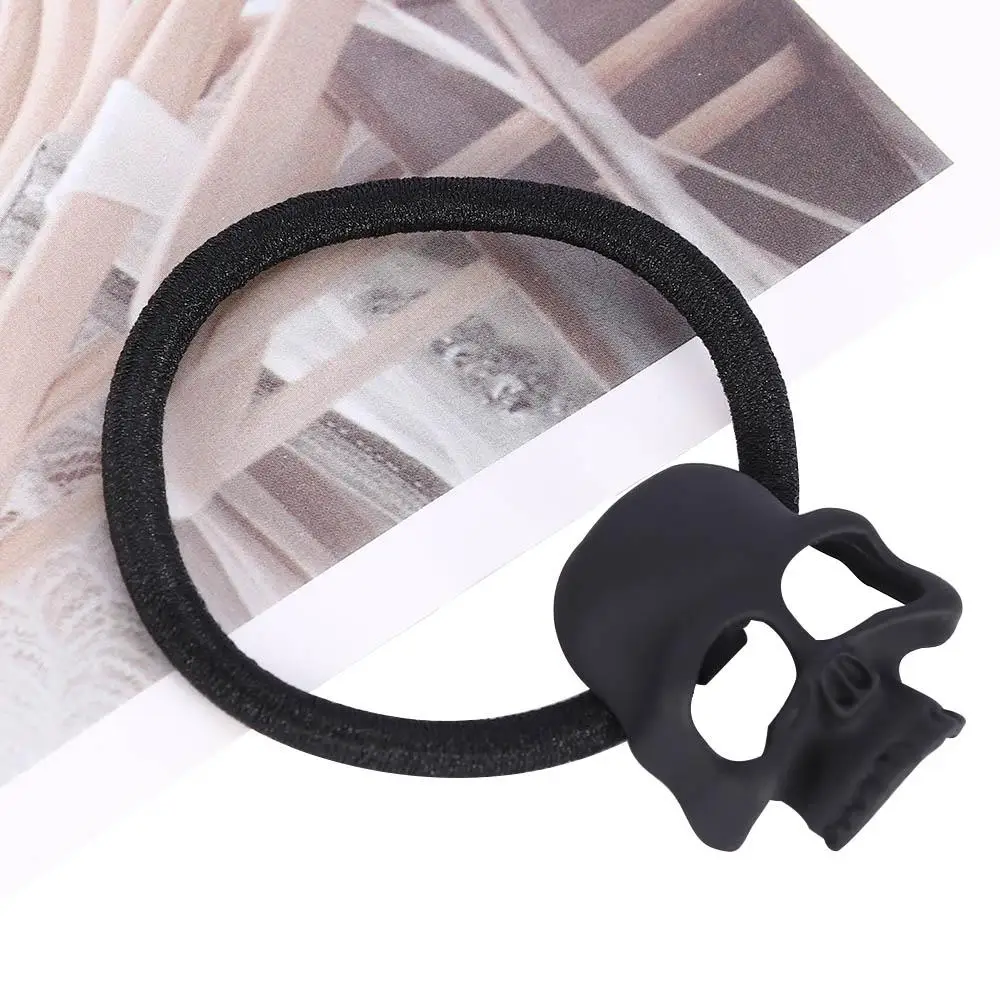 

Halloween Costume Girl Vintage Punk Elastic Hair Rope Metal Skull Hairband Women