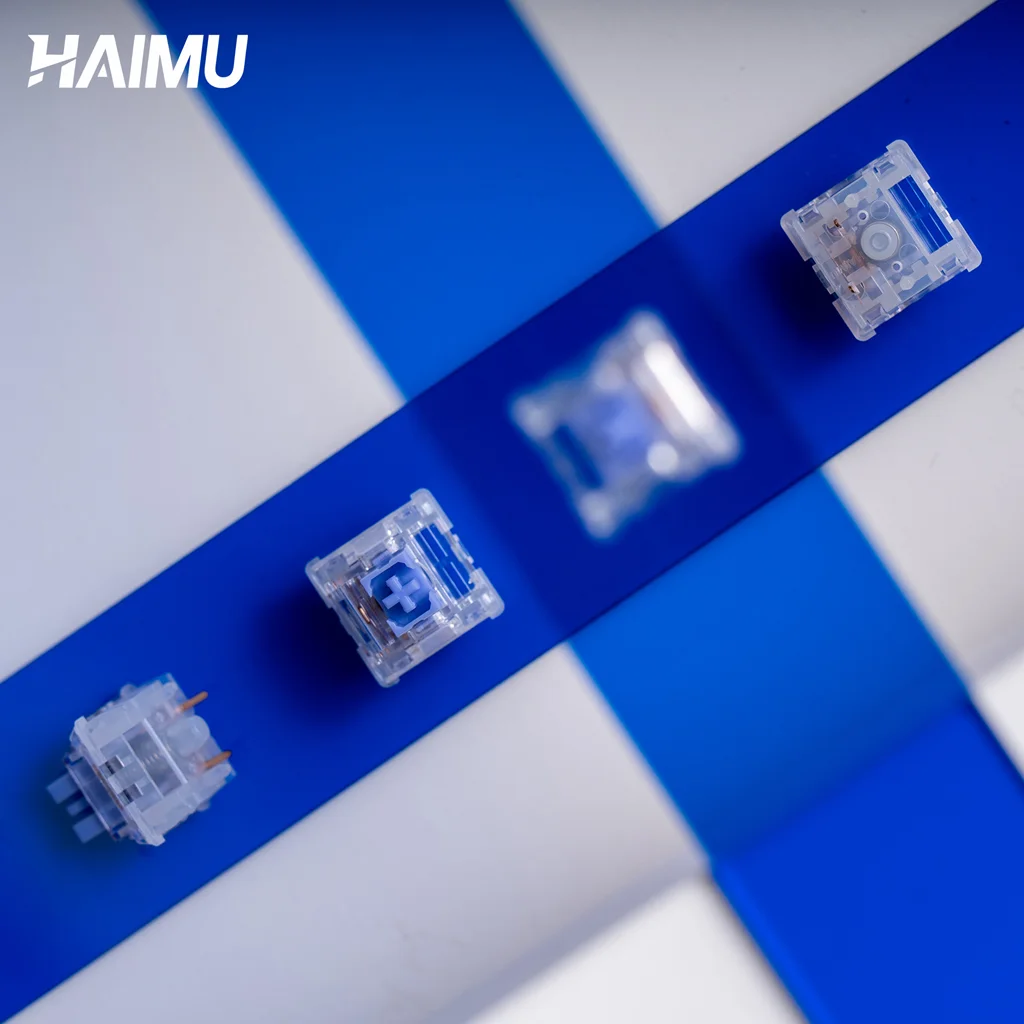 HaIMU Interruptor Silencioso Azul Profundo 5 pinos Linear Teclado Mecânico Personalizado Acessórios RGB SMD 38gf-45gf Lubrificação Fina de Fábrica