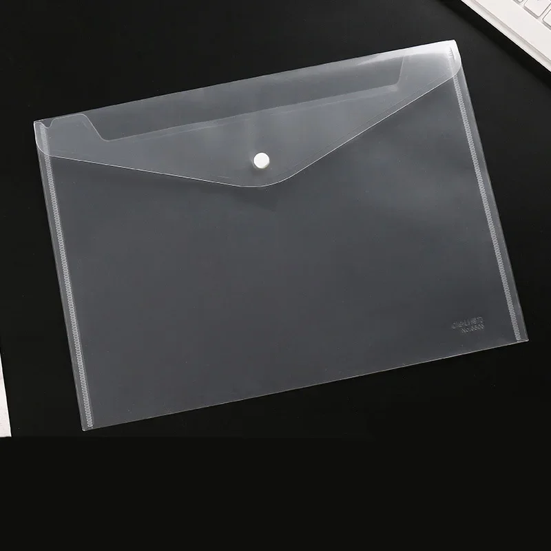 10/1PCS Poly Envelope Clear Plastic Waterproof Envelope Folder with Button Closure Products Button Folder Bag School Supplies