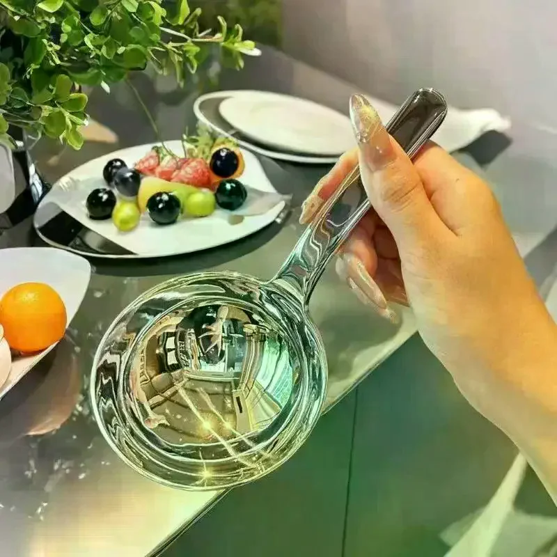 201 Stainless Steel Deepen Tablespoons Soup Ladle Short Handle Large Ramen Bouillon Spoon Kitchen Tableware Cooking Utensils