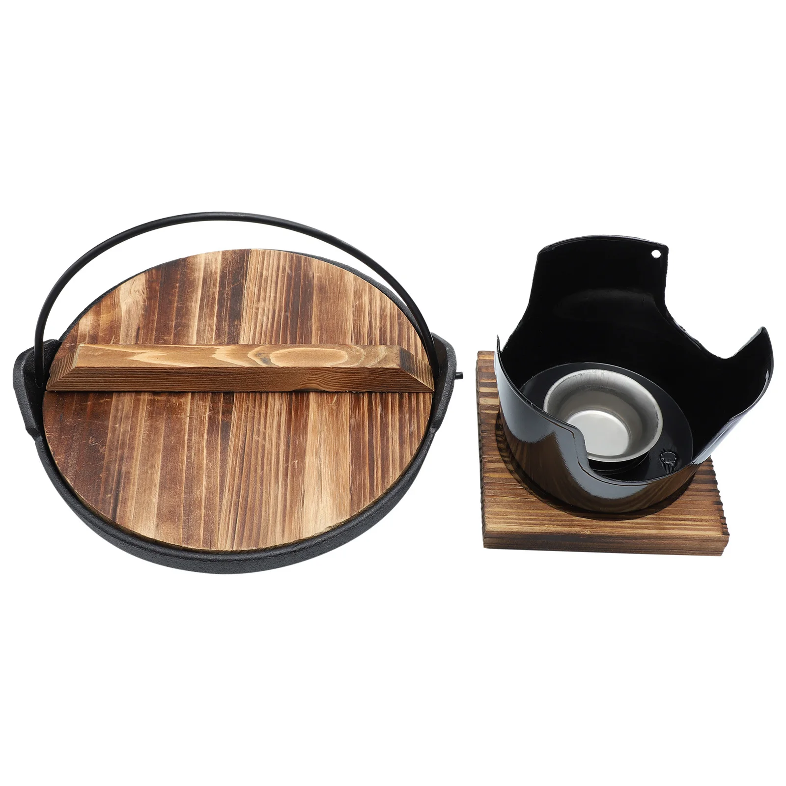 

1 set Cast Iron Sukiyaki Hot Pot Small Size Japanese Style Non-Stick Cooking Utensil For Camping Outdoor Activities High