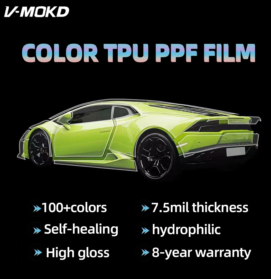 Hot selling：High-Quality7.5mil Self Healing  Scratch Colorful Color Change Auto Paint Protection Car Vinyl Wrap Color Tpu Pp