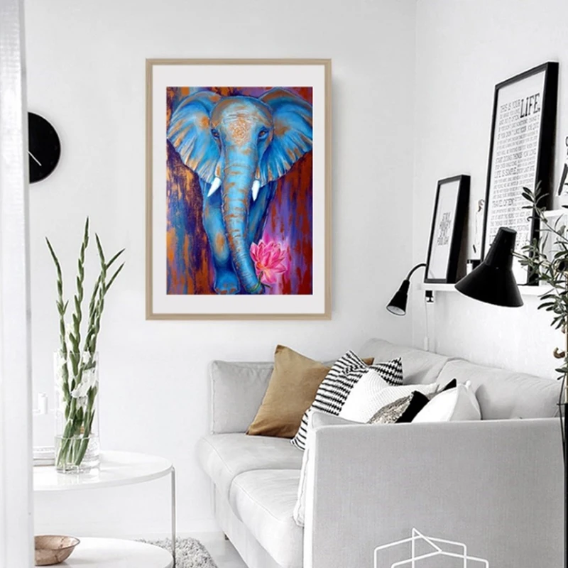 Hot DIY Diamond schilderij volledige Diamond Elephant Dot Diamond Cross Stitch decoratieve schilderkunst woondecoratie cadeau