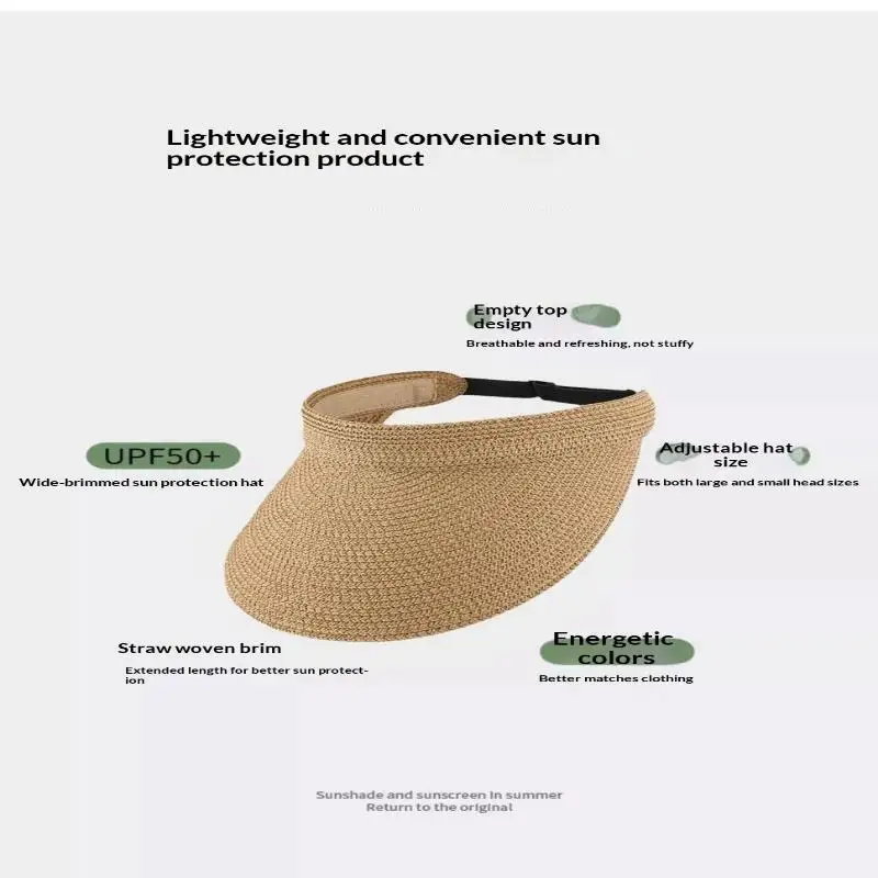Gewebter Stroh-Sonnenschutzhut für Frauen, UV-Schutz, breite Krempe für Sommer, Strand, Reisen, Wandern, Camping, täglichen Gebrauch – Detail 12
