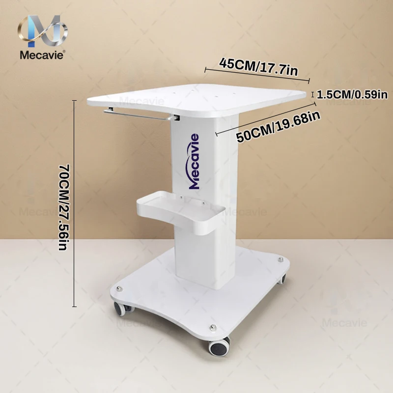 Beauty Salon Rolling Trolley Cart Mobile Stand For RF Microneedling Cryo Machine Spa Equipment Storage Silent 360° Rotate Caster