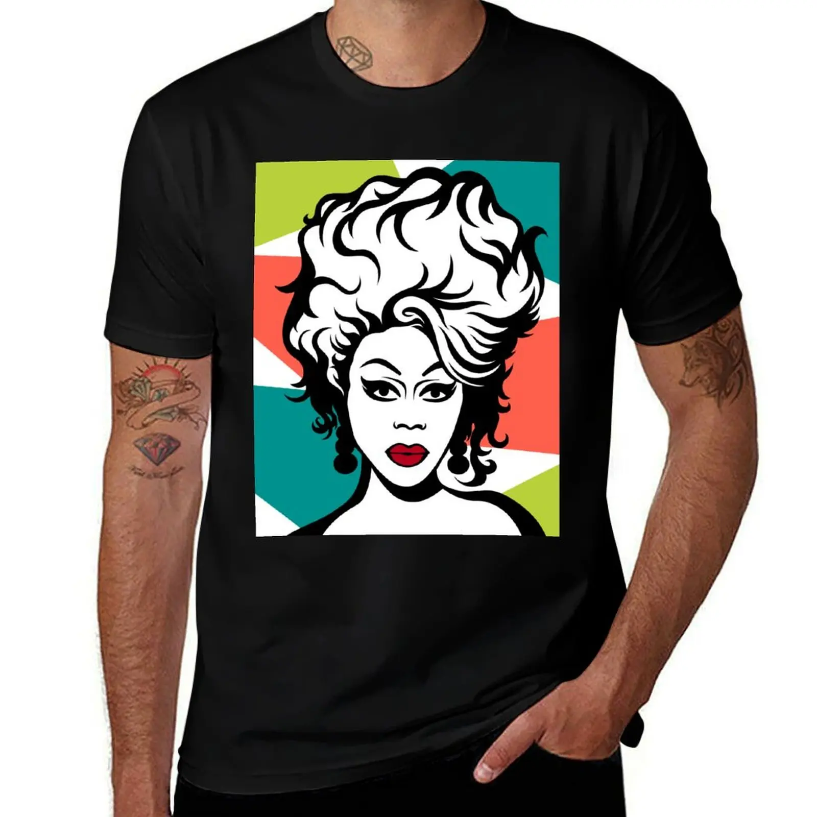 RuPaul Pop Art T-Shirt Work Utility Short Sleeve Shirt
