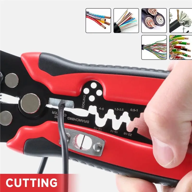 BMBY-Wire Stripping Pliers 5-In-1 Multifunctional Automatic Crimping Tool Set For Cutting, Splitting& Merging Wires