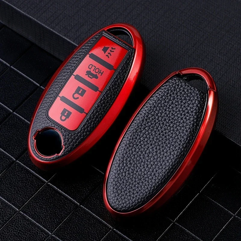 TPU Leather Car Key Case Cover for Nissan Leaf Micra Qashqai J11 J10 X Trail T32 Versa Note Patrol Key Fob Cover Accessories