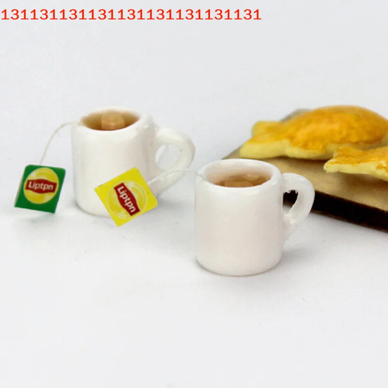 12pcs Resin Mini Tea Cup Set Dollhouse Miniature Accessories Toy for Dollhouses