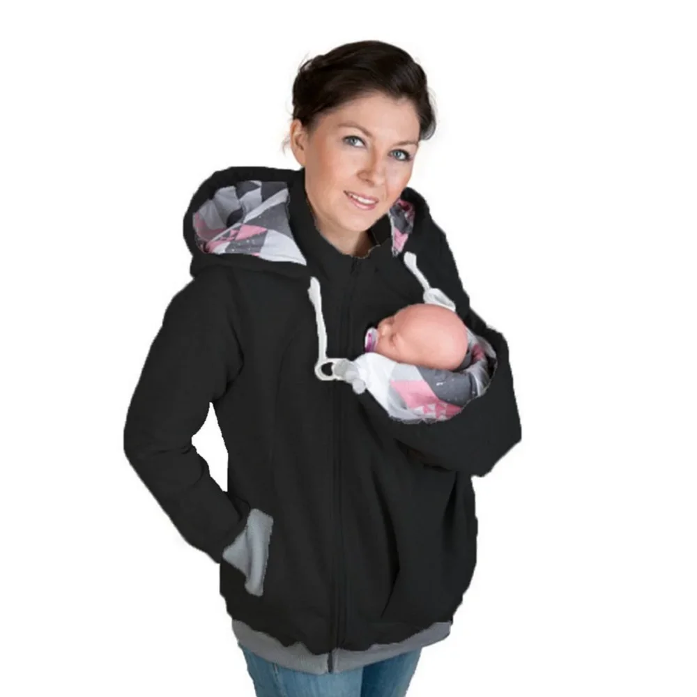 Hooded Baby Carrier Jacket Winter Hoodies Maternity Outerwear Coat 3 in 1 Kangaroo Hooded Overcoat Pregnancy Clothing