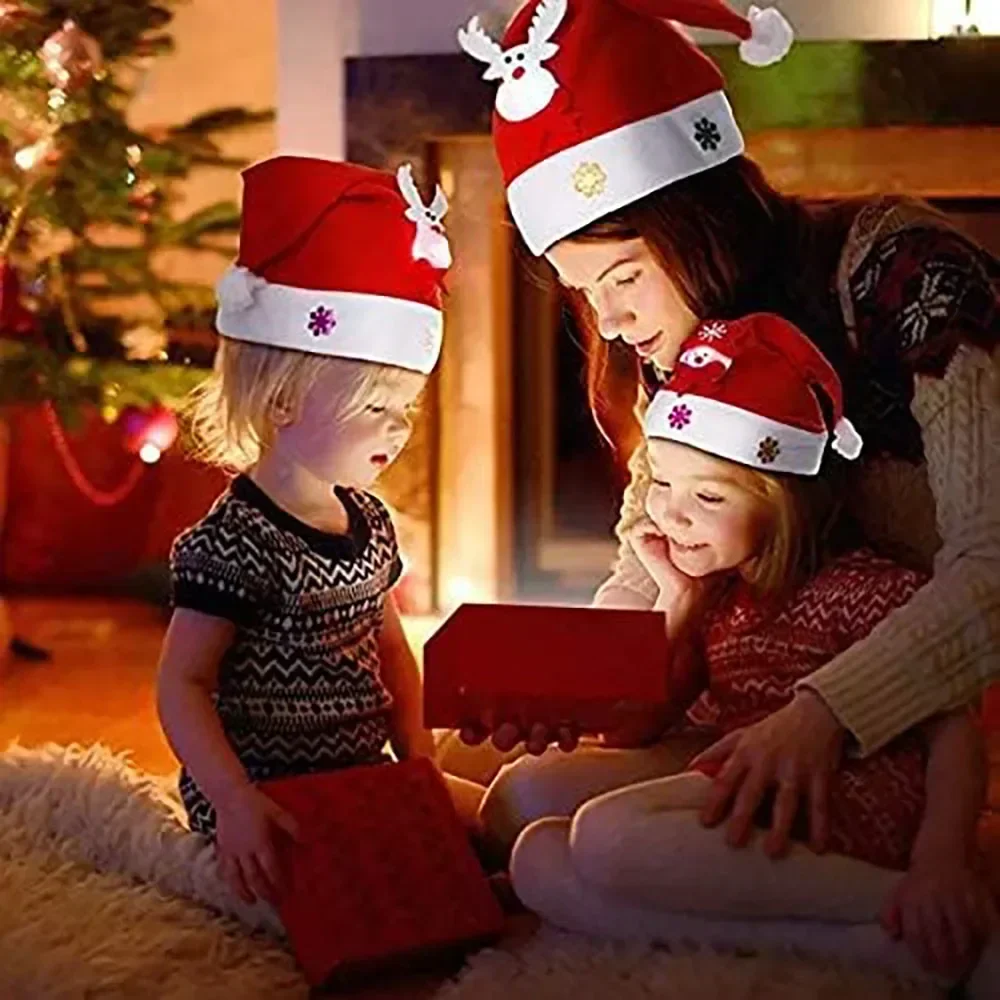 子供と大人のためのクリスマス帽子,サンタクロースの衣装,クリスマスキャップ,新年,冬の贈り物,子供と女の子のための装飾