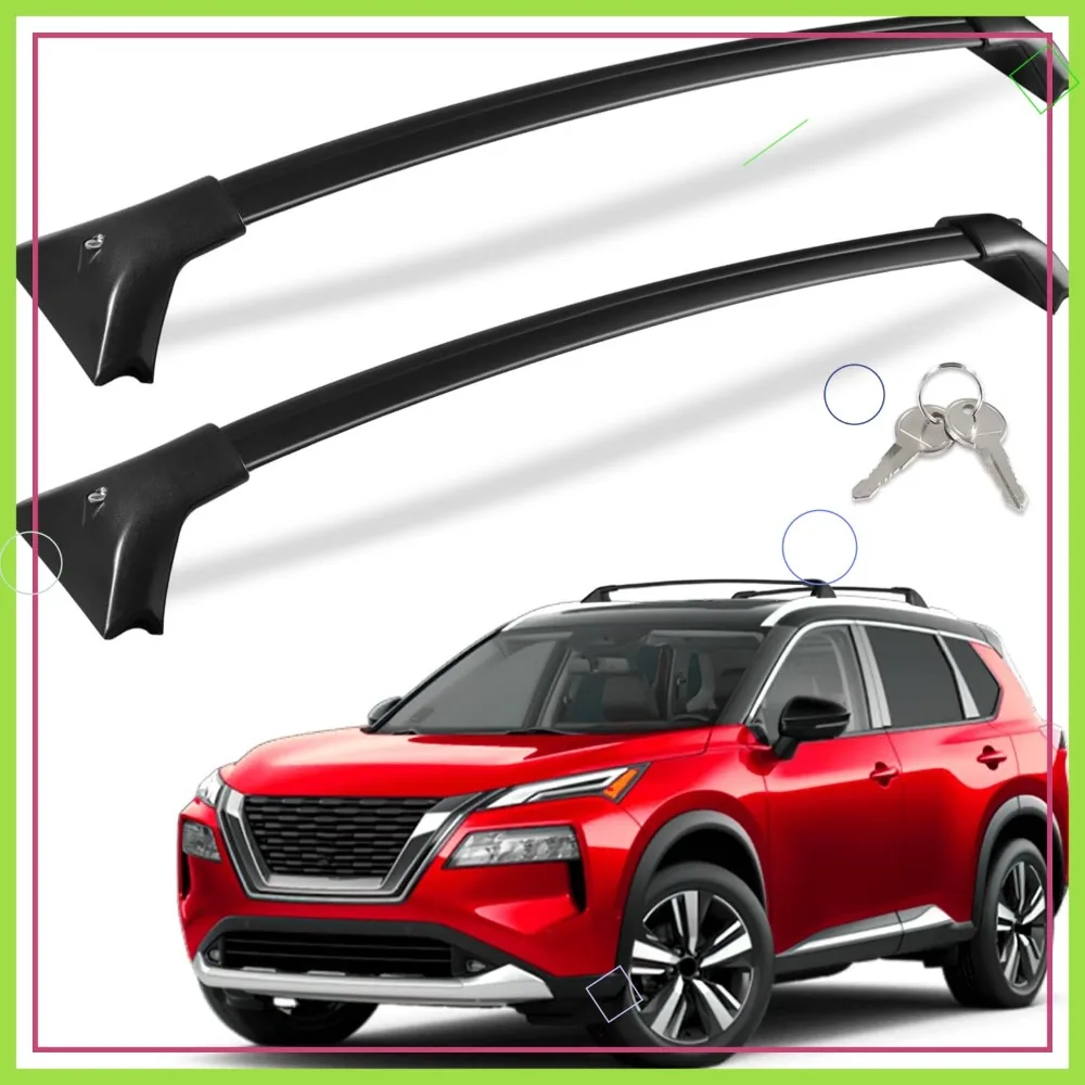 

Lockable 260LBS Roof Rack Cross Bars Compatible with Nissan Rogue 2021-2026 SV SL Platinum (Flush Rails)
