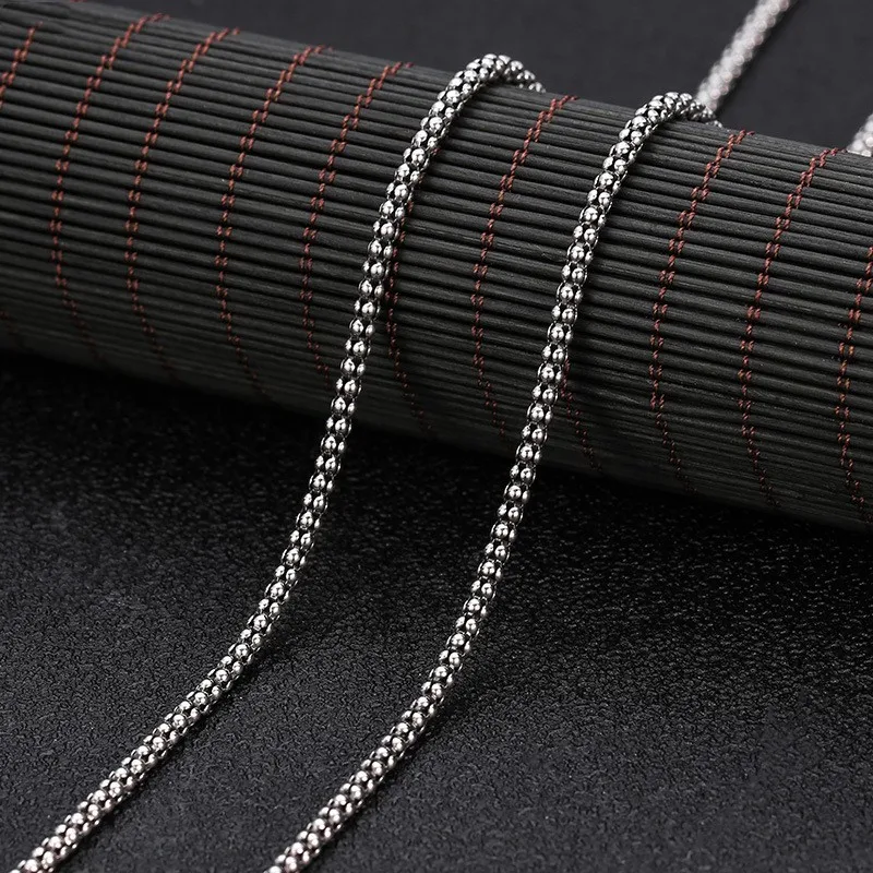 BOCAI 100% S925 Sterling Silver Necklace Vajra Pestle Six Syllable Mantra Popcorns Chain Men's Pure Argentum Charm Neck Jewelry