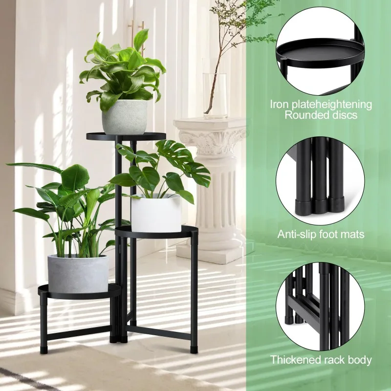 Modern DIY Metal Planter Stand Plant Pots 3Layer Flower Stand for Indoor Outdoor Home Decor