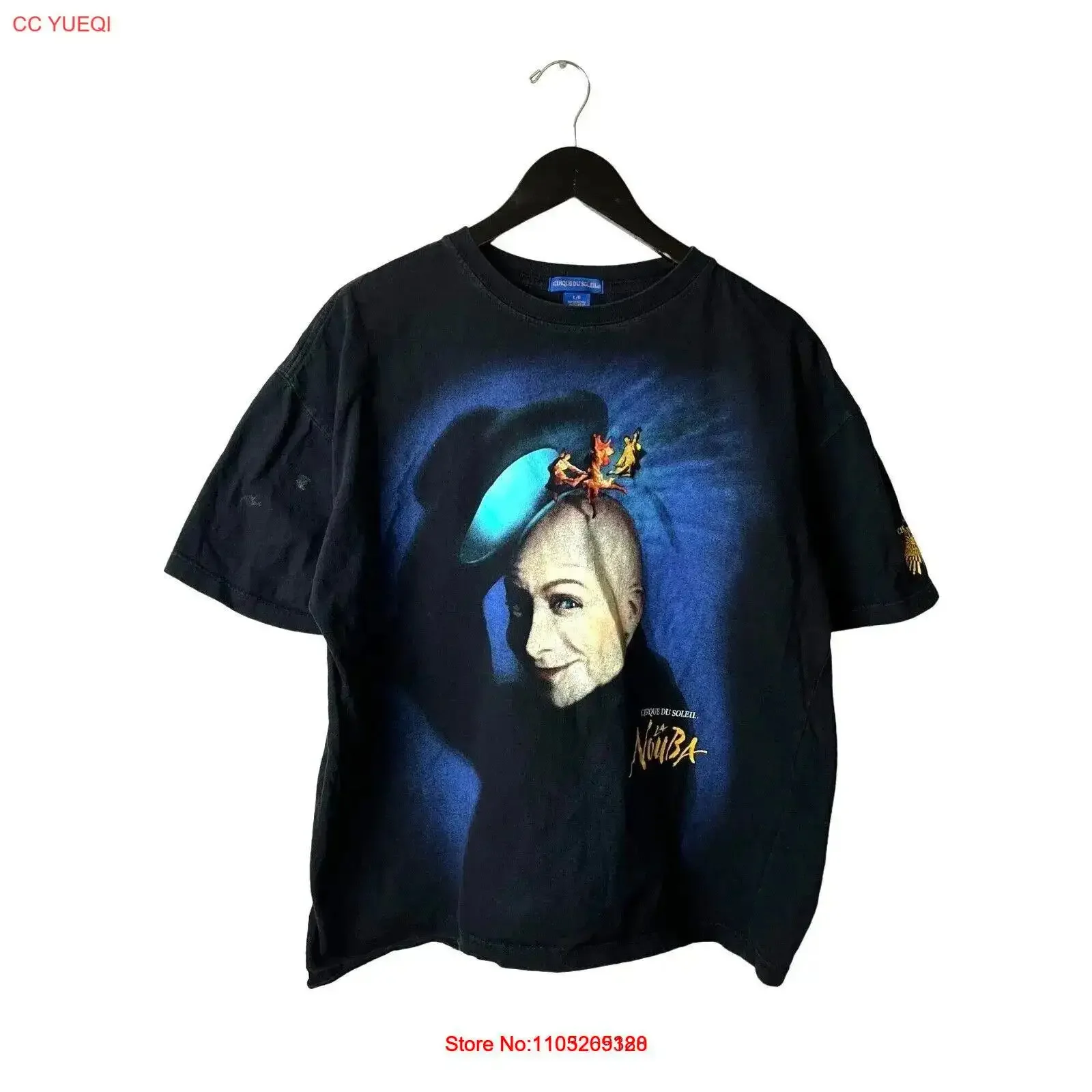 Vintage Cirque Du Soleil La Nouba T Shirt Womens Black Large L Circus Show Solid vintage Washed Versatile Stretched streetwear