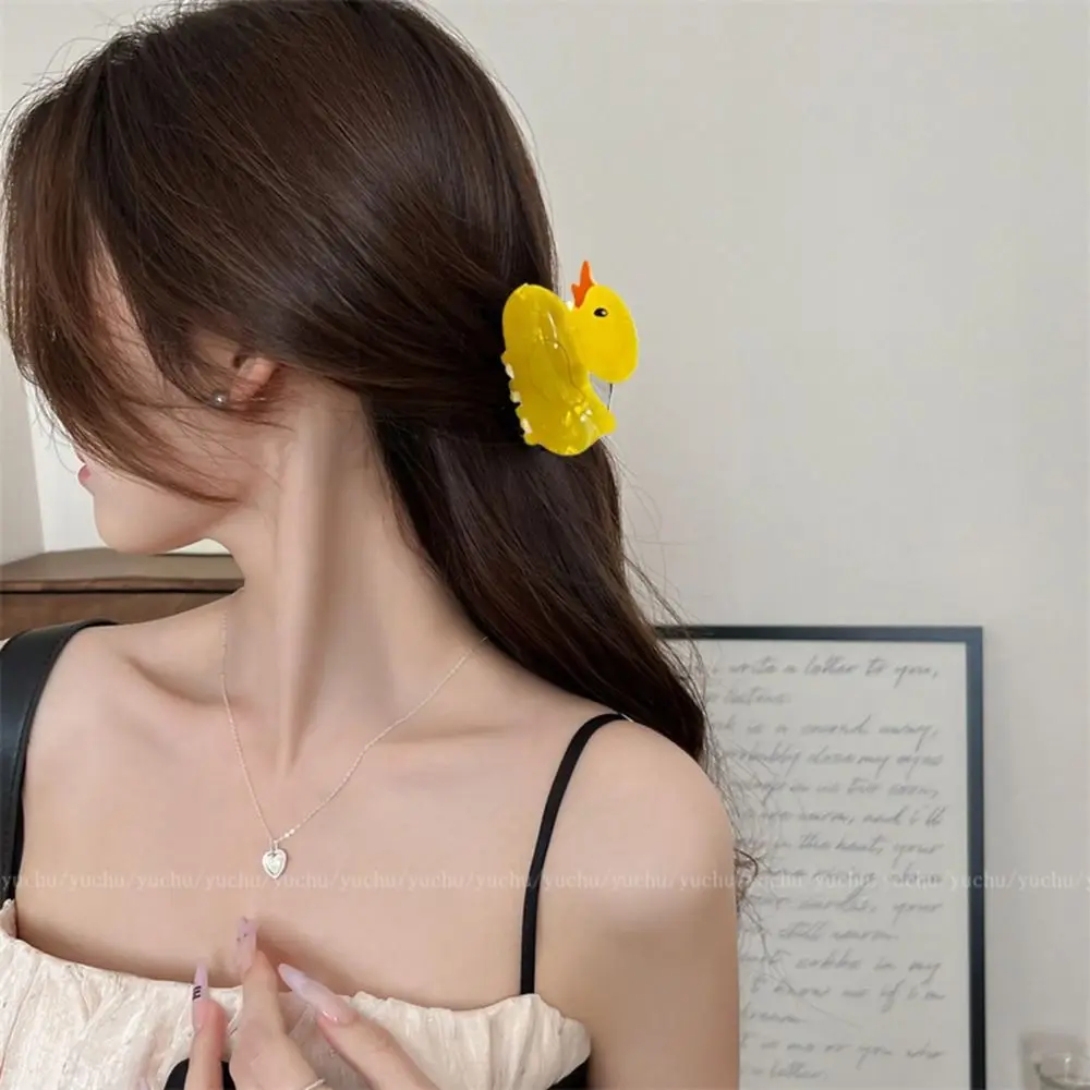 إكسسوارات الشعر الكرتونية، مشابك شعر البط الأصفر، ملحقات تصفيف الشعر من الأكريليك، مشابك شعر غير قابلة للانزلاق للفتيات