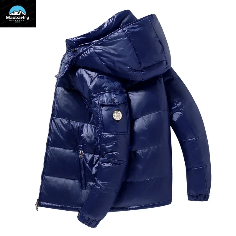 2024 Winter Nieuwe Heren Pufferjack Mode Dikke Mannen Eend Donsjack Outdoor Warme Casual Jassen Effen Capuchon Overjassen