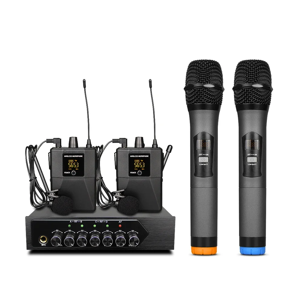 s1400 performance live BT4.2 riverbero wireless UHF microfono portatile a 4 canali