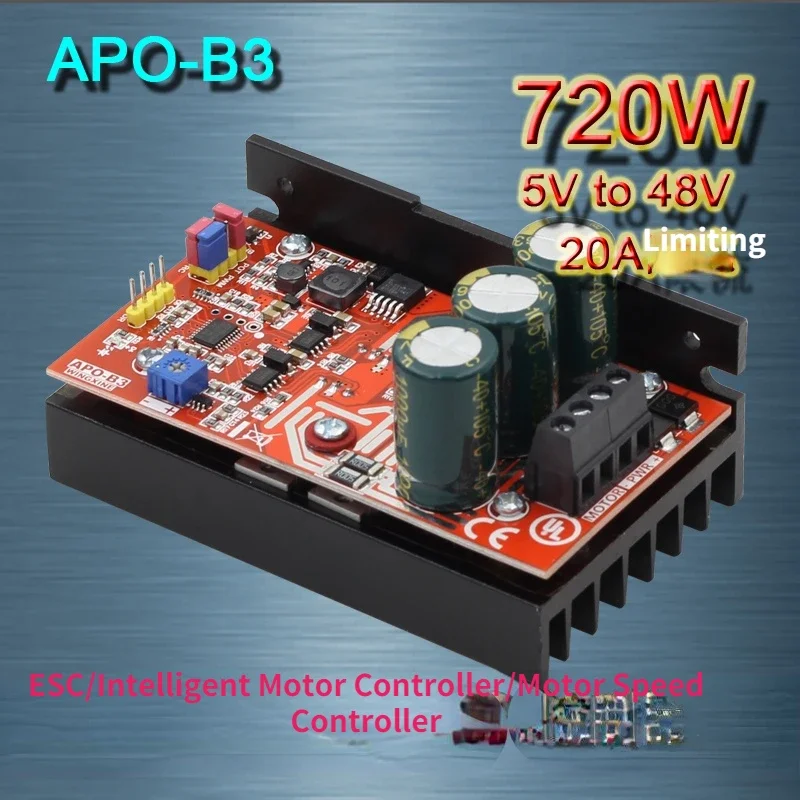 APO-B3 three-function DC brused motor PWM controller ESC 720W 8V 48V