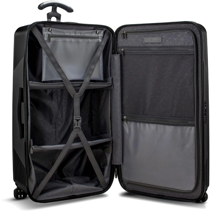 Ultimax Hardside Polycarbonate Spinner Suitcase, Black, 30" Trunk Luggage