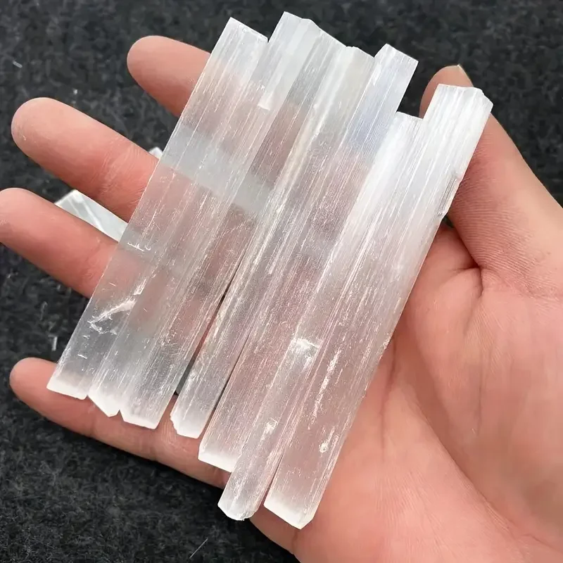 Natural Crystals Raw Selenite Crystal Stick Healing Quartz Selenite Wand