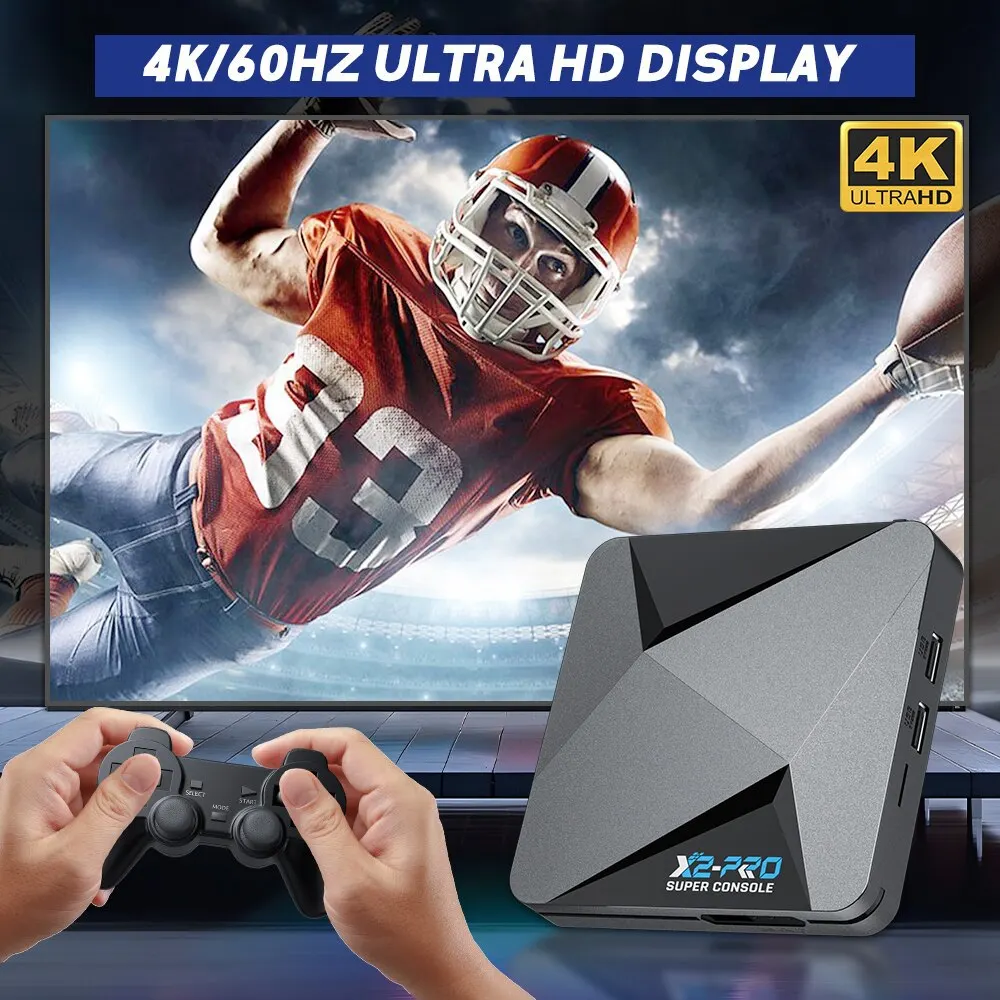 وحدة تحكم ألعاب فيديو ريترو سوبر كونسول X2 Pro مع 100000 + ألعاب لوحدة التحكم في الألعاب MAME/ARCADE/Sega Saturn/DC Retro 4K HD