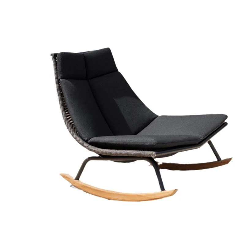 Single sofa designer lazy rocking chair three-piece balcony recliner