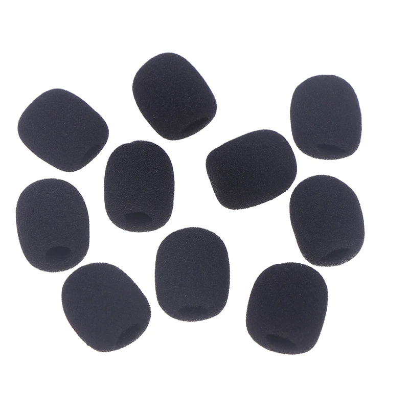 

10 шт., губка для микрофона гарнитуры для мотоциклетного домофона, шлема, Bluetooth-гарнитура, губка для микрофона 2,8*2,3 см/1,10*0,9 дюйма