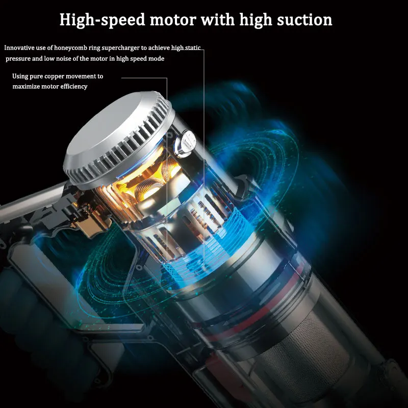 เครื่องดูดฝุ่นไร้สายอัจฉริยะไร้สายชาร์จได้สำหรับใช้ในบ้าน21kpa เครื่องดูดฝุ่นแบบมือจับไร้สายชาร์จได้เครื่องใช้ไฟฟ้าขนาดเล็กใช้ได้สองแบบ