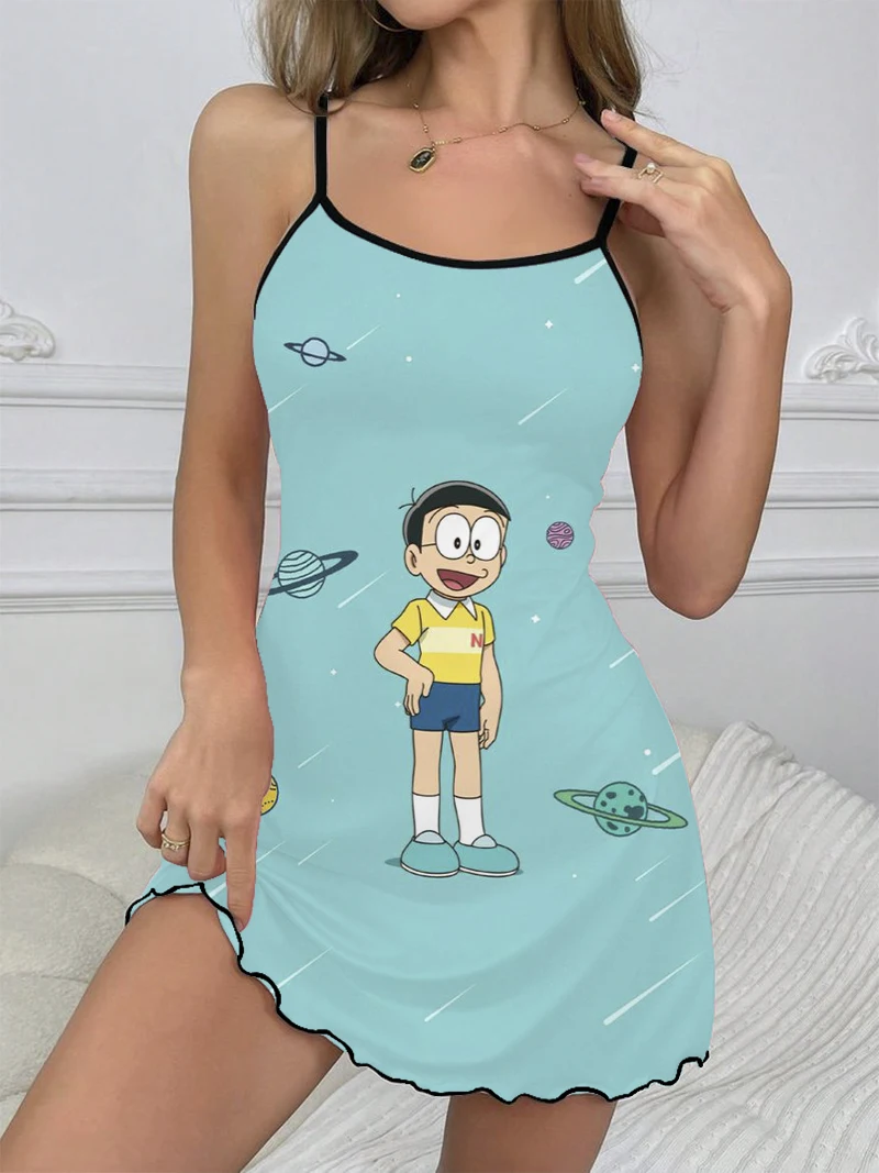 2024 Summer Dress Ladies Doraemon Nobita 3D Printed Ladies Dress Party Ladies Mini dress Cute sexy dress Cosplay dress