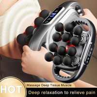 Fascia Gun Muscle Massager Gun 12 Heads High Frequency Neck Waist Massage Machine Neck Shoulder Professional Fascia Massage Gun