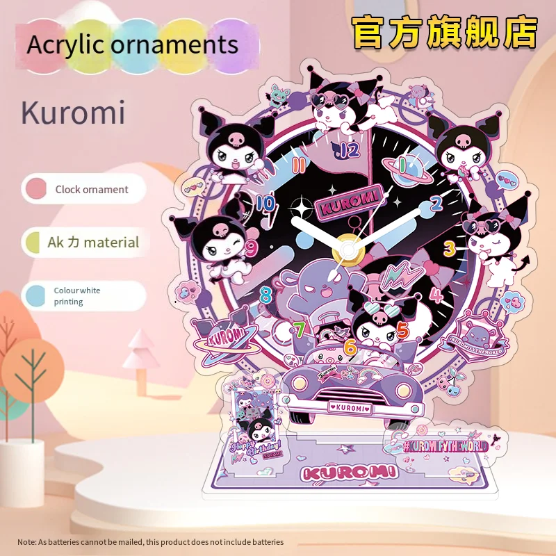Sanrio Hello Kitty Cartoon zegar peryferyjny mała kreskówka stojak karty akrylowe postacie ozdoby do zegarków prezent urodzinowy dla dzieci