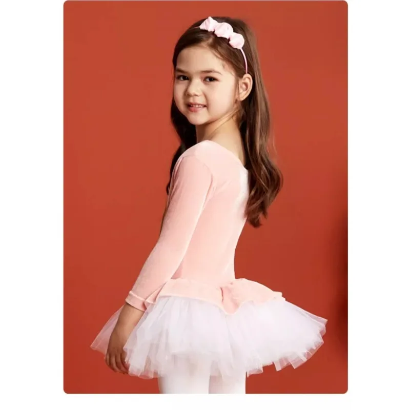 الأطفال ملابس فتاة أطفال الباليه الرقص الزي الشتاء الفتيات رداء رقص الباليه Dancewear ممارسة زي فستان رقص فتاة #4