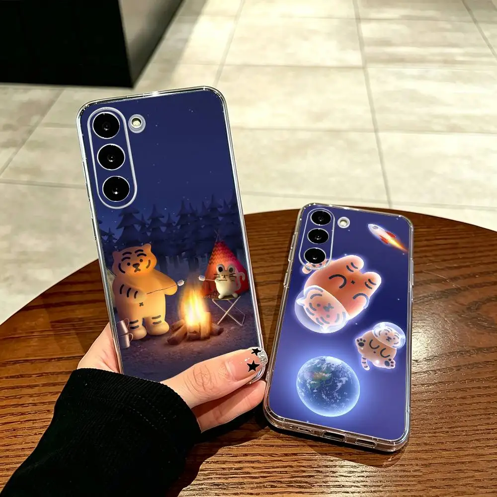 Cute Brand M-MUZIK TIGER  Basic Phone Case For Samsung A71, A70, A52, A51, A40, A30, A20 Transparent Cover