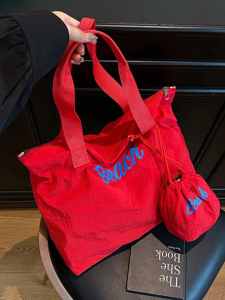 

New Letter Printed Canvas Bag Women's Casual Bucket Bag Commute Crossbody Bag Summer Lazy Style Artistic Commuting Tote Pouch